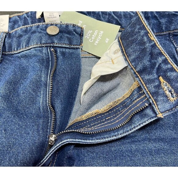New H&M HM Mom Jeans High Rise Ankle Stretch Med Wash Size 12 - Picture 5 of 7